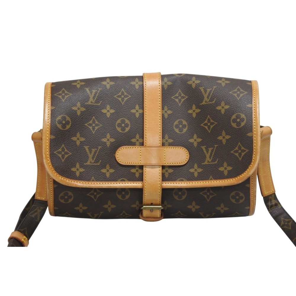 Louis Vuitton Brown Leather Shoulder Logo Monogram Marne Bag